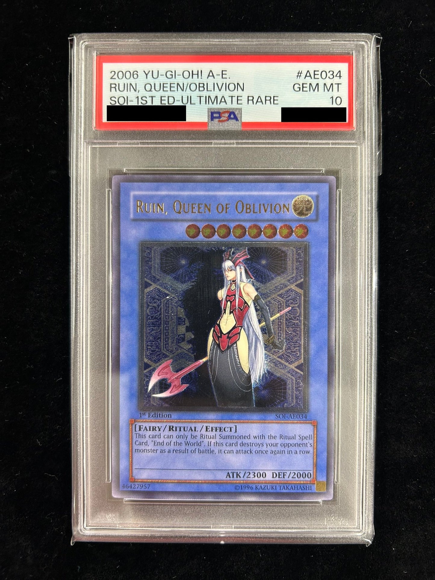 〔PSA10鑑定済〕破滅の美神ルイン【アジア版アルティメット】{SOI-AE034}《儀式》